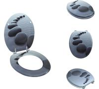 vidaXL Siège de toilette MDF couvercle pierres - Sièges de toilette