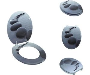 vidaXL Siège de toilette MDF couvercle pierres - Sièges de toilette