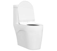vidaXL Siège de Toilette Réglable Blanc 50 x 36,5 x 5 cm Polypropylène, Siège de Toilette Moderne, Accessoire hygiénique, Design Confortable, s'adapte à Tous, Lignes épurées
