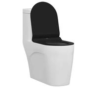 vidaXL Siège de Toilette Réglable Noir 50 x 36,5 x 5 cm Polypropylène, Siège de Toilette Moderne, Accessoire hygiénique, Design Confortable, s'adapte à Tous, Lignes épurées