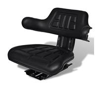 vidaXL Siège de tracteur, siège pour tondeuse à gazon avec base réglable, siège de tracteur universel, siège de chariot élévateur pour pelle chargeuse van, acier PVC
