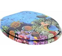 vidaXL Siège de WC à fermeture douce, lot de 2, bleu marine foncé, 44 x 38 cm