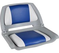 vidaXL Sièges de bateau 2 pcs. Dossier rabattable Avec Coussin Bleu-Blanc