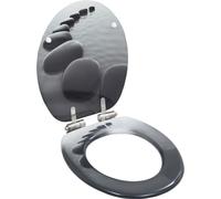 vidaXL Sièges de toilette 2 pcs. avec couvercle Soft-Close MDF design pierre