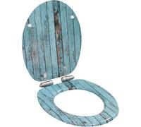 vidaXL Sièges de toilette 2 pcs. avec couvercle Soft-Close MDF design vieux bois