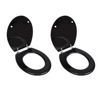vidaXL Sièges de toilette 2 pcs Noir