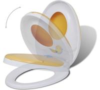 vidaXL Sièges de toilette avec abaissement automatique 2 pcs. Plastique blanc/jaune
