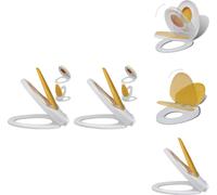 vidaXL Sièges de toilette avec abaissement automatique 2 pcs. Plastique Blanc/Jaune - Sièges de toilette