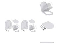 vidaXL Sièges de toilette avec abaissement automatique 2 pcs. Plastique blanc - Sièges de toilette