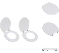 vidaXL Sièges de toilette avec couvercle 2 pcs. MDF Blanc - Sièges de toilette