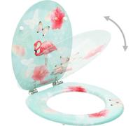 vidaXL Sièges de toilette avec couvercle 2 pcs. MDF design flamant rose