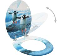 vidaXL Sièges de toilette avec couvercle 2 pcs. MDF design pingouin