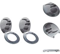 vidaXL Sièges de toilette avec couvercle 2 pcs. MDF pierres - Sièges de toilette