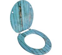 vidaXL Sièges de toilette avec couvercle MDF vieux bois – Lot de 2