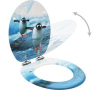 vidaXL Sièges de toilette avec couvercle Soft-Close 2 pcs. MDF design pingouin