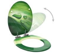 vidaXL Sièges de toilette Couvercle Soft-Close 2 pcs. MDF Vert Goutte d'eau