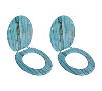 vidaXL Sièges Toilette Vieux Bois - Lot de 2