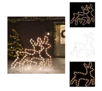 vidaXL Silhouettes de rennes LED 2 pcs. Blanc chaud 57x55x4,5 cm - Eclairage de Noël