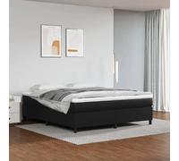 vidaXL Cadre de lit à Lattes, Lit Rembourré, Lit Double avec Sommier à Lattes, Lit Adulte de Chambre à Coucher, Moderne, Noir 160x200 cm Similicuir