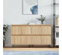 vidaXL Buffets 2 pcs, Armoires de Salon avec Rangement, Organisateur de Maison Salle de Séjour Intérieur, Moderne, Chêne Sonoma Bois d'Ingénierie