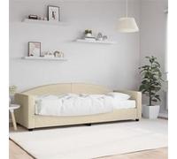 vidaXL Lit de jour avec matelas crème 80x200 cm tissu