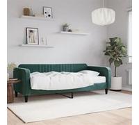 vidaXL Lit de jour avec matelas vert foncé 90x200 cm velours