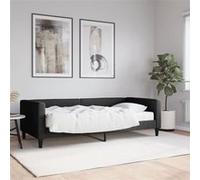 vidaXL Slaapbank met matras 90x200 cm stof zwart3196562 Noir G