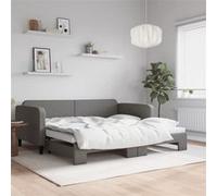 vidaXL Lit de jour avec gigogne sans matelas gris foncé 100x200 cm