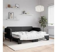 vidaXL Slaapbank met onderschuifbed 80x200 cm stof zwart3196813 Noir G