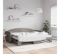 vidaXL Slaapbank met onderschuifbed en matrassen 90x200 cm stof taupe3197209 Taupe G