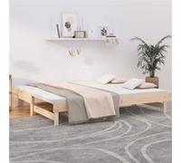 vidaXL Slaapbank uitschuifbaar 2x(80x200) cm massief grenenhout823384 Marron G