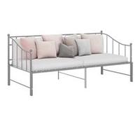 vidaXL Slaapbank uittrekbaar metaal grijs 90x200 cm324778 Gris G