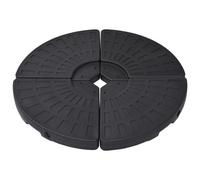 Vidaxl Socle De Parasol En Forme D'éventail 4 Pcs Noir Noir