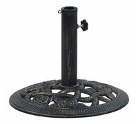 vidaXL Socle de Parasol Pied de Parasol de Jardin Base de Parasol d'Extérieur Accessoire de Parasol Terrasse Patio Noir et Bronze 9 kg 40 cm Fonte