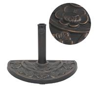 vidaXL Socle de parasol Résine demi-cercle Bronze 9 kg pour extérieur