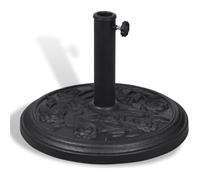 vidaXL Pied de parasol rond en résine – support jardin, terrasse, balcon – noir 9 kg