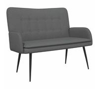 vidaXL Sofa 2 places Gris foncé 115 x 61 x 87 cm Tissu, Canapé 2 places moderne, avec accoudoirs, compact et tendance, parfait pour se détendre dans le salon