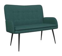 vidaXL Sofa 2 places Vert foncé 115 x 61 x 87 cm Tissu, Canapé 2 places moderne, avec accoudoirs, compact et tendance, parfait pour se détendre dans le salon