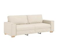 vidaXL Sofa 3 Places Beige 220 cm Tissu en Lin mélangé, Canapé Moderne en Lin, Ensemble Salon, mobilier Durable, Confortable et Parfait pour Vos soirées en Famille