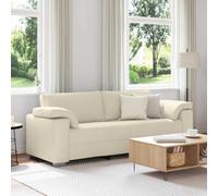 vidaXL Sofa 3 Places Beige 220 cm Tissu en Lin mélangé | Fait pour durer avec des matériaux de qualité, Mousse douce et rembourrage en polyester pour le relaxation,