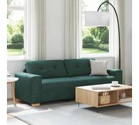 vidaXL Sofa 3 Places Vert foncé 220 cm Tissu | Des lignes simples qui collent parfaitement à n'importe quel style moderne, Large place pour 3 personnes,