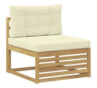 vidaXL Sofa de Milieu extérieur Bois d'Acacia Massif Blanc, Mobilier de Balcon élégant, Moderne pour Le Jardin, résistant aux intempéries, Facile à Nettoyer, Design modulable