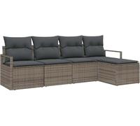 vidaXL Sofa Set 5 pcs Grau Poly-Rattan