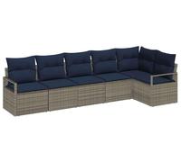 vidaXL Sofa Set 6 pcs Grau Poly-Rattan