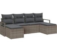 vidaXL Sofa Set 6 pcs Grau Poly-Rattan