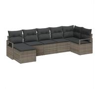 vidaXL Sofa Set 7 pcs Grau Poly-Rattan