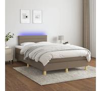 Boxspring met matras en LED stof taupe 120x200 cm3133785