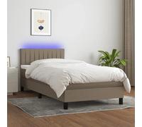 vidaXL Sommier à lattes 90x190 LED Taupe