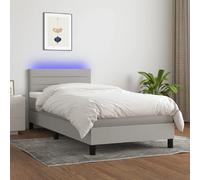 vidaXL Sommier à lattes 90x200 LED Gris clair