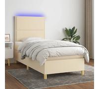 VIDAXL Sommier à lattes avec LED 90x190 cm crème